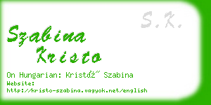 szabina kristo business card